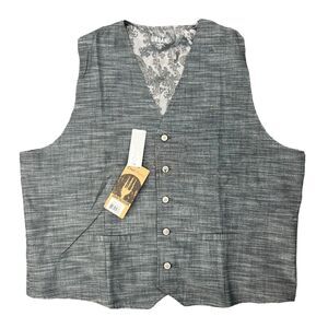 Chef Works Waitstaff Vest Mens 2XL XXL Gray Button Up Urban Collection Server